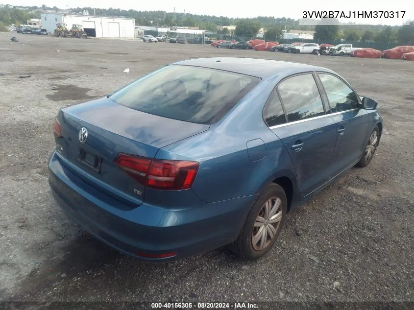 2017 Volkswagen Jetta 1.4T S VIN: 3VW2B7AJ1HM370317 Lot: 40156305