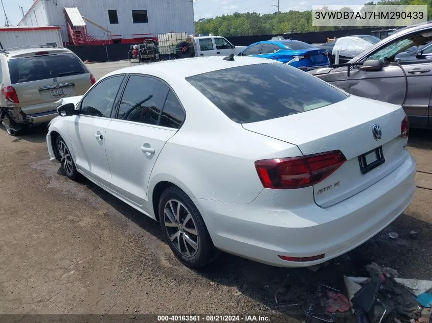 2017 Volkswagen Jetta 1.4T Se VIN: 3VWDB7AJ7HM290433 Lot: 40163561