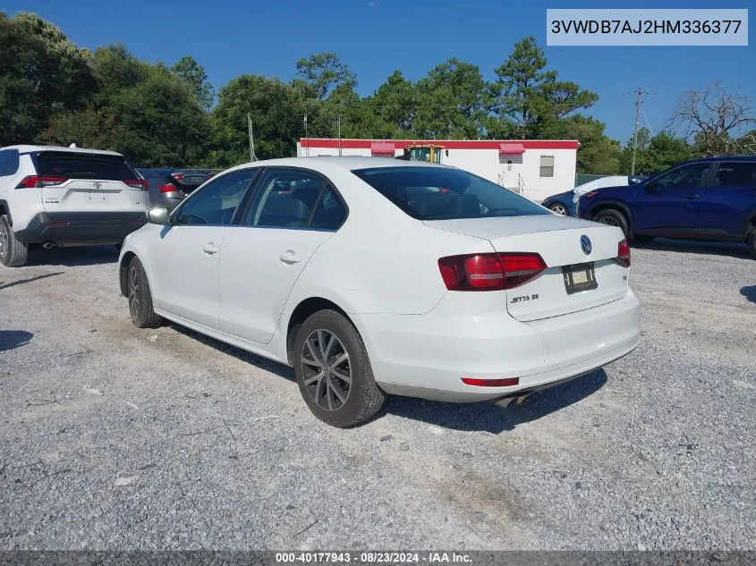 2017 Volkswagen Jetta 1.4T Se VIN: 3VWDB7AJ2HM336377 Lot: 40177943