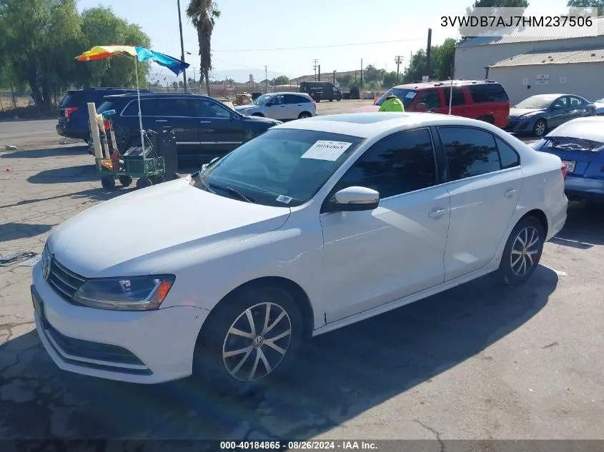 2017 Volkswagen Jetta 1.4T Se VIN: 3VWDB7AJ7HM237506 Lot: 40184865