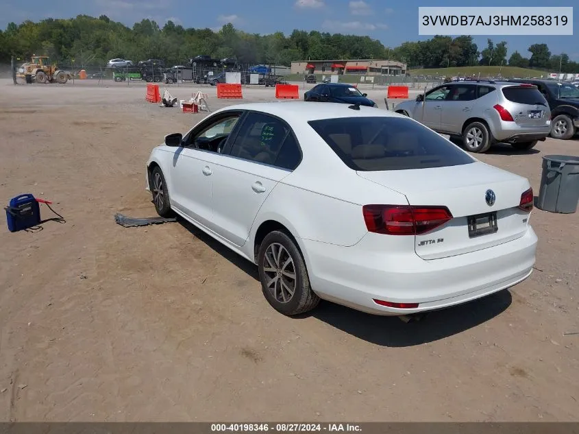 3VWDB7AJ3HM258319 2017 Volkswagen Jetta 1.4T Se