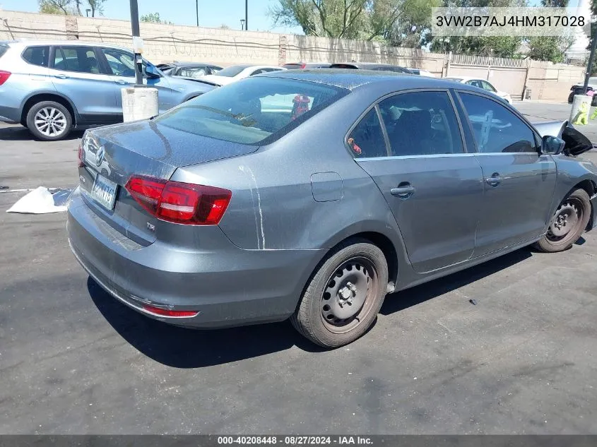 2017 Volkswagen Jetta 1.4T S VIN: 3VW2B7AJ4HM317028 Lot: 40208448