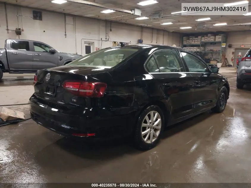 2017 Volkswagen Jetta 1.4T Se VIN: 3VWB67AJ9HM302416 Lot: 40235575