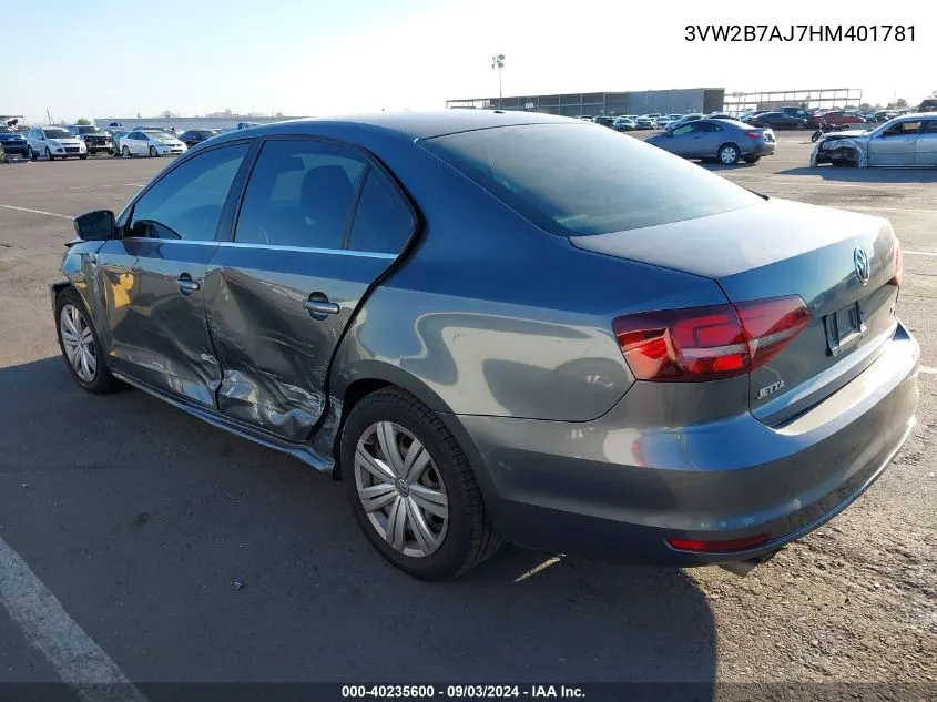 3VW2B7AJ7HM401781 2017 Volkswagen Jetta 1.4T S