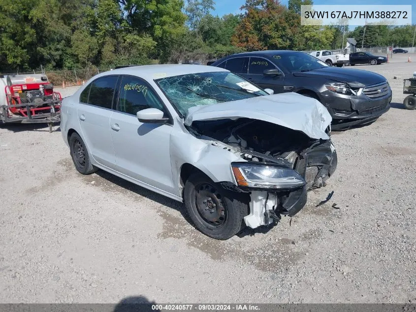 2017 Volkswagen Jetta 1.4T S VIN: 3VW167AJ7HM388272 Lot: 40240577