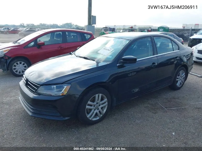 2017 Volkswagen Jetta S VIN: 3VW167AJ5HM206911 Lot: 40241862