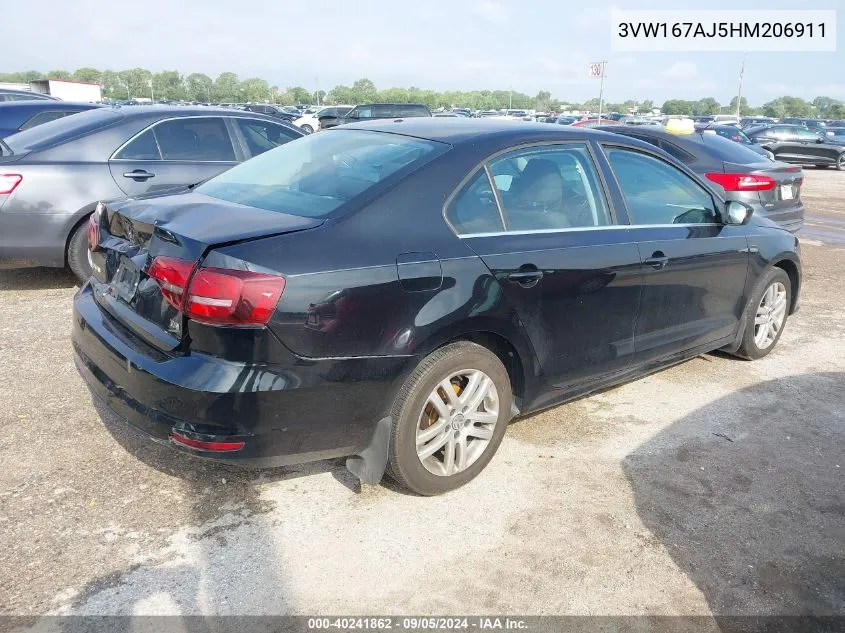 3VW167AJ5HM206911 2017 Volkswagen Jetta S