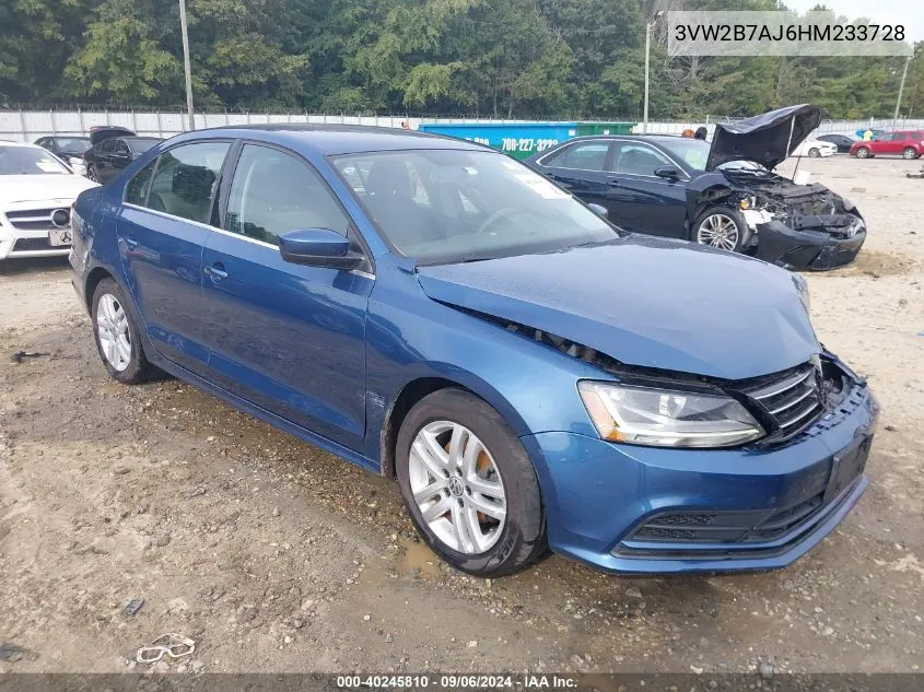 2017 Volkswagen Jetta 1.4T S VIN: 3VW2B7AJ6HM233728 Lot: 40245810