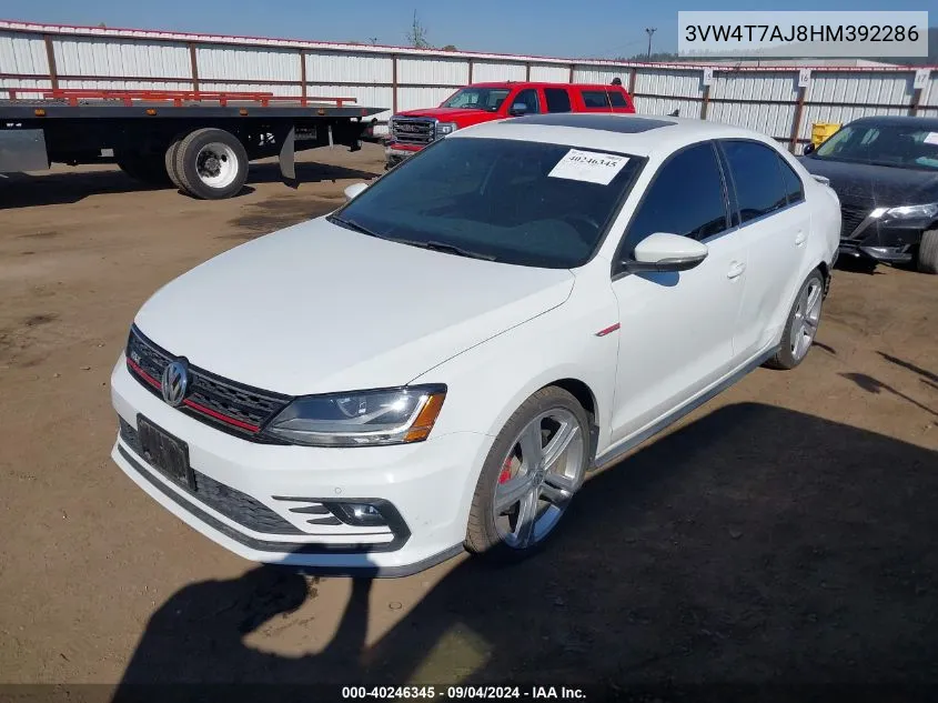 3VW4T7AJ8HM392286 2017 Volkswagen Jetta Gli