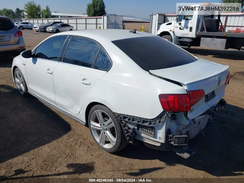 3VW4T7AJ8HM392286 2017 Volkswagen Jetta Gli