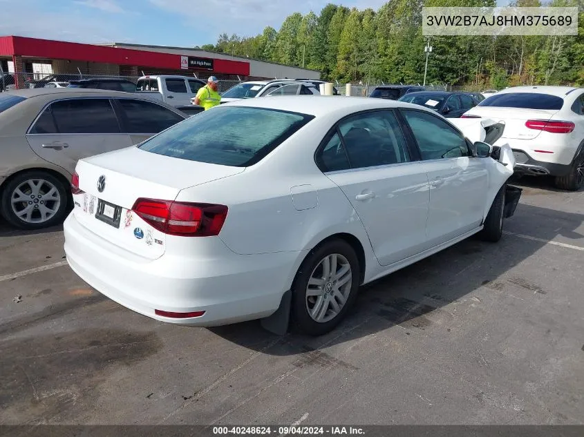 3VW2B7AJ8HM375689 2017 Volkswagen Jetta S