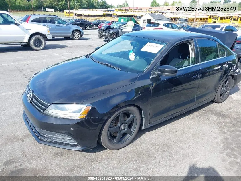 2017 Volkswagen Jetta 1.4T S VIN: 3VW2B7AJ3HM252849 Lot: 40251920