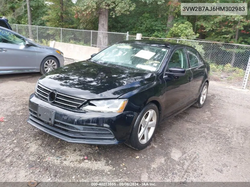 2017 Volkswagen Jetta 1.4T S VIN: 3VW2B7AJ6HM302983 Lot: 40273855