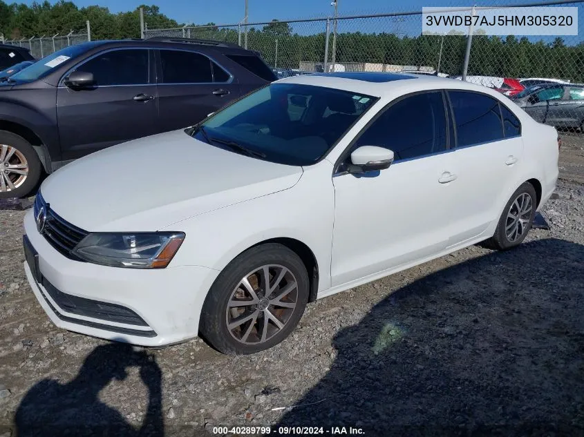 2017 Volkswagen Jetta 1.4T Se VIN: 3VWDB7AJ5HM305320 Lot: 40289799