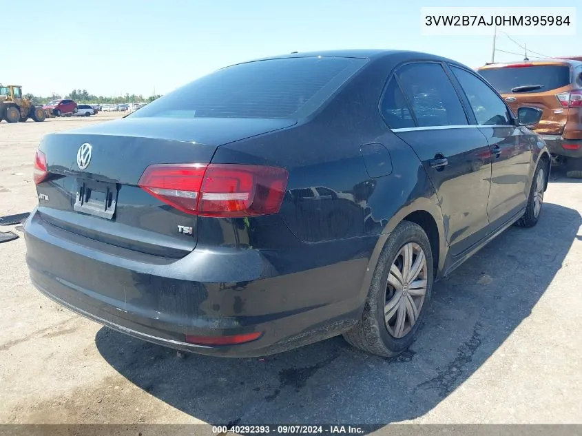 2017 Volkswagen Jetta S VIN: 3VW2B7AJ0HM395984 Lot: 40292393