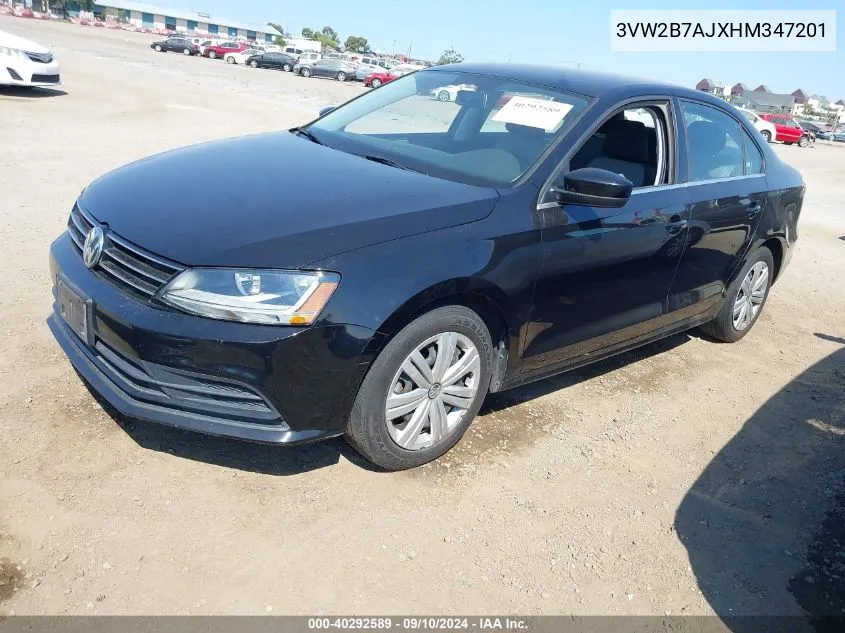 2017 Volkswagen Jetta S VIN: 3VW2B7AJXHM347201 Lot: 40292589