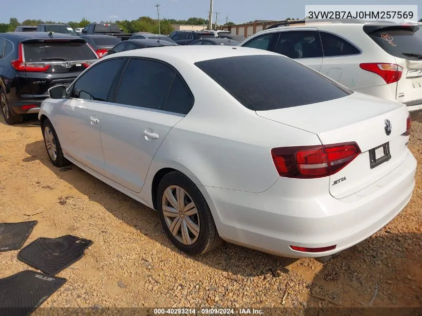 2017 Volkswagen Jetta 1.4T S VIN: 3VW2B7AJ0HM257569 Lot: 40293214