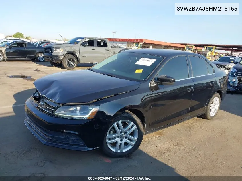 2017 Volkswagen Jetta 1.4T S VIN: 3VW2B7AJ8HM215165 Lot: 40294047