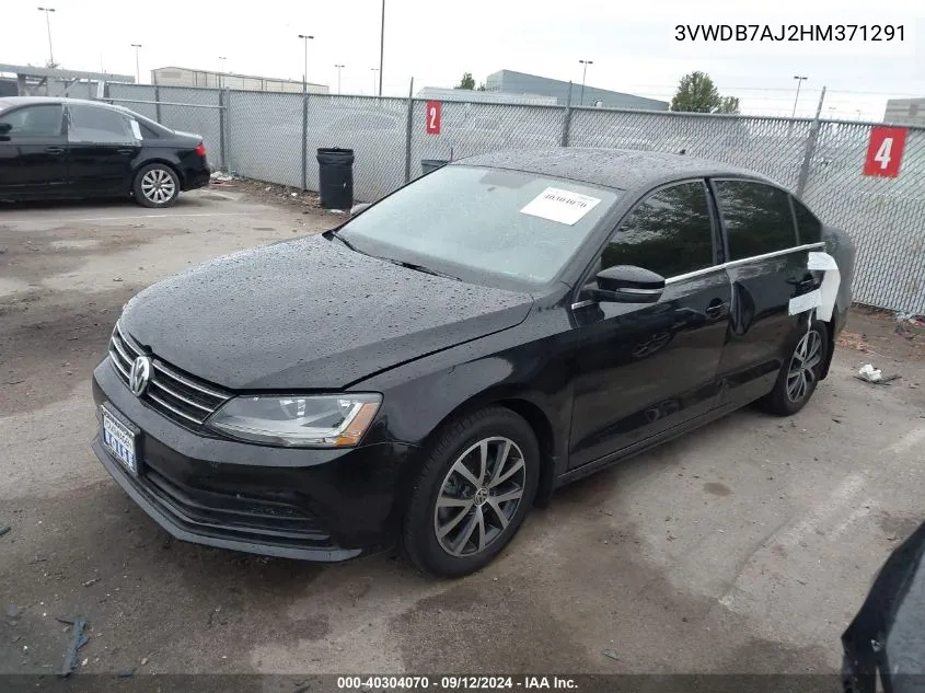 2017 Volkswagen Jetta 1.4T Se VIN: 3VWDB7AJ2HM371291 Lot: 40304070