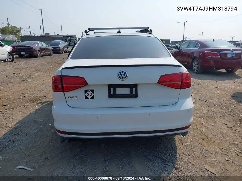 3VW4T7AJ9HM318794 2017 Volkswagen Jetta Gli