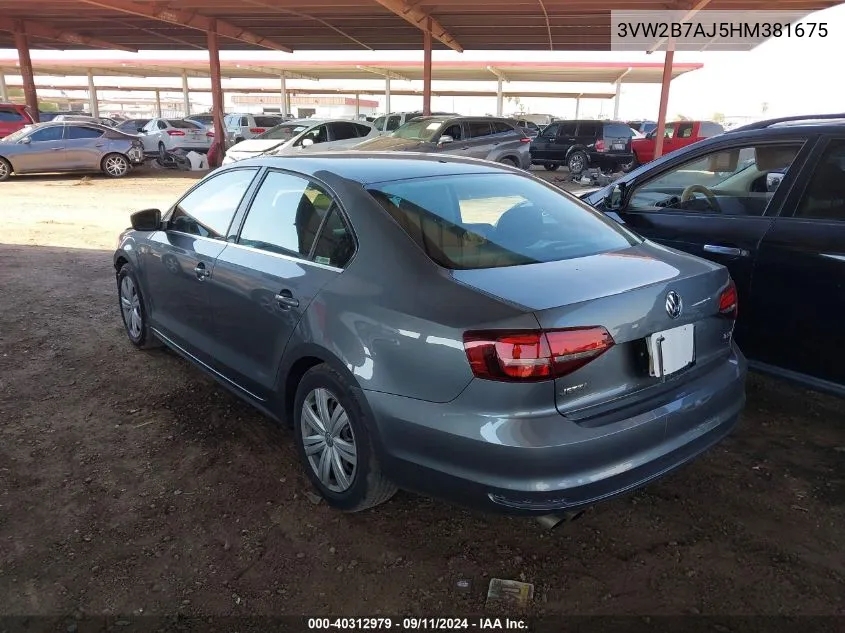 3VW2B7AJ5HM381675 2017 Volkswagen Jetta 1.4T S