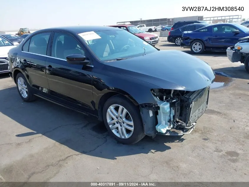 3VW2B7AJ2HM308540 2017 Volkswagen Jetta 1.4T S