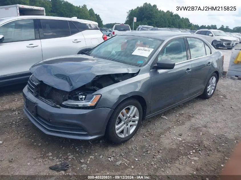 3VW2B7AJ2HM215825 2017 Volkswagen Jetta 1.4T S