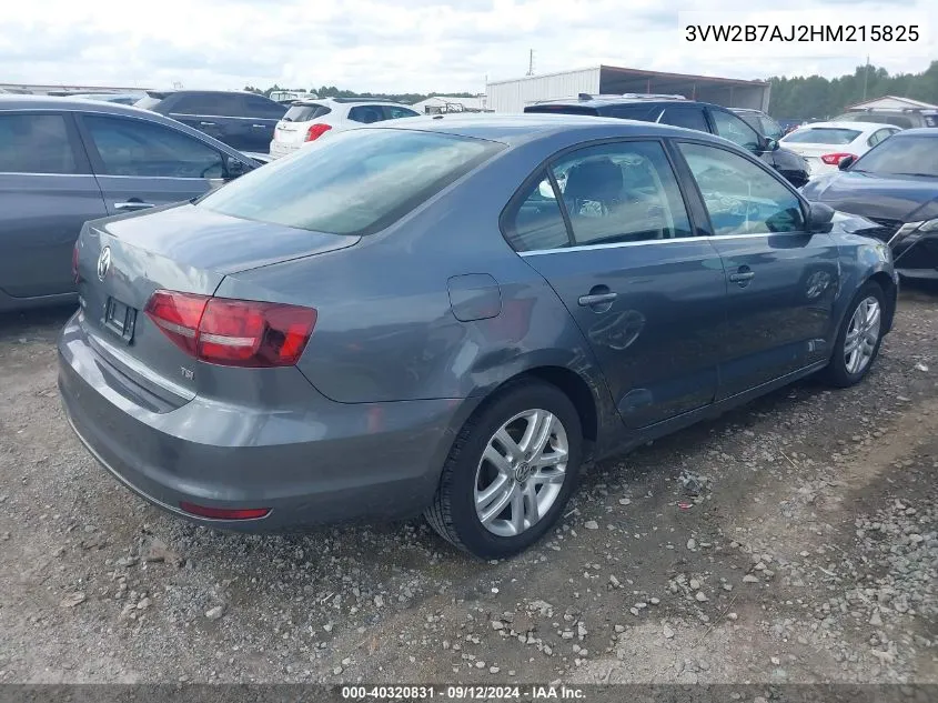 3VW2B7AJ2HM215825 2017 Volkswagen Jetta 1.4T S