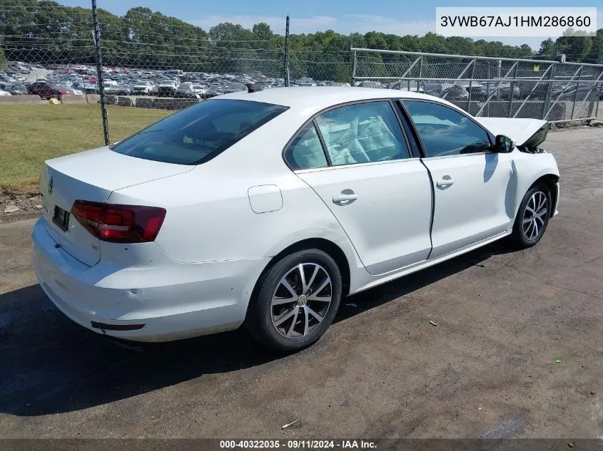 2017 Volkswagen Jetta 1.4T Se VIN: 3VWB67AJ1HM286860 Lot: 40322035