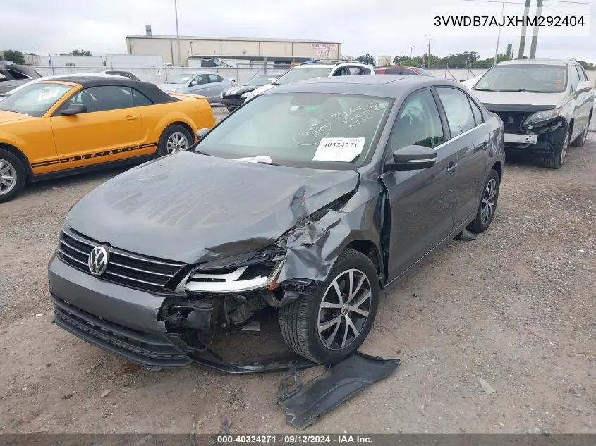 2017 Volkswagen Jetta Se VIN: 3VWDB7AJXHM292404 Lot: 40324271