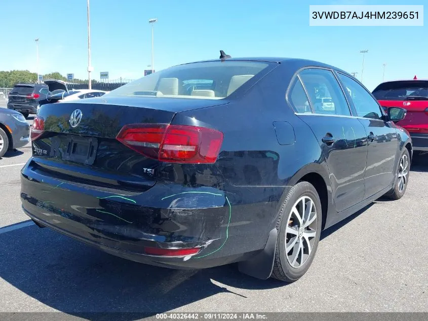 2017 Volkswagen Jetta 1.4T Se VIN: 3VWDB7AJ4HM239651 Lot: 40326442