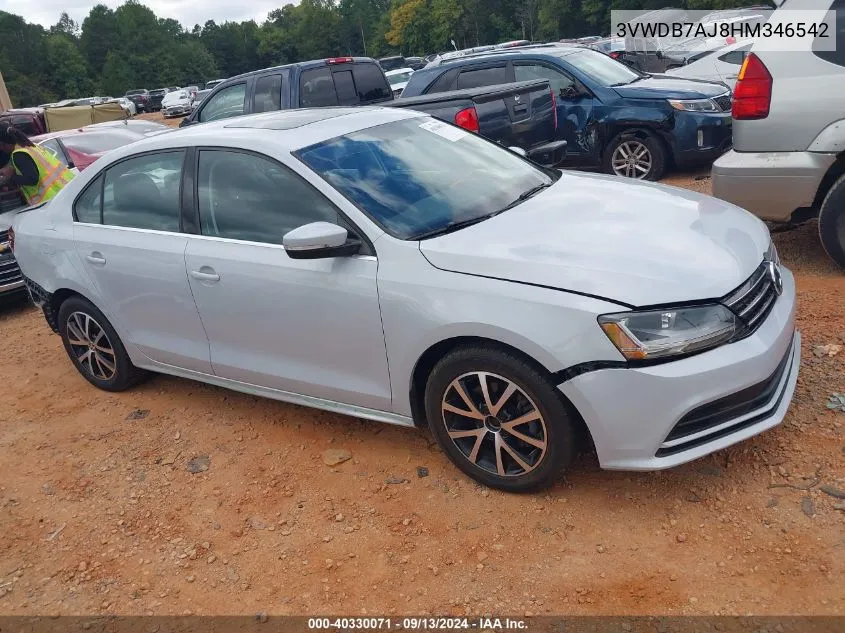 2017 Volkswagen Jetta 1.4T Se VIN: 3VWDB7AJ8HM346542 Lot: 40330071