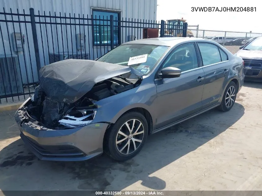 3VWDB7AJ0HM204881 2017 Volkswagen Jetta Se