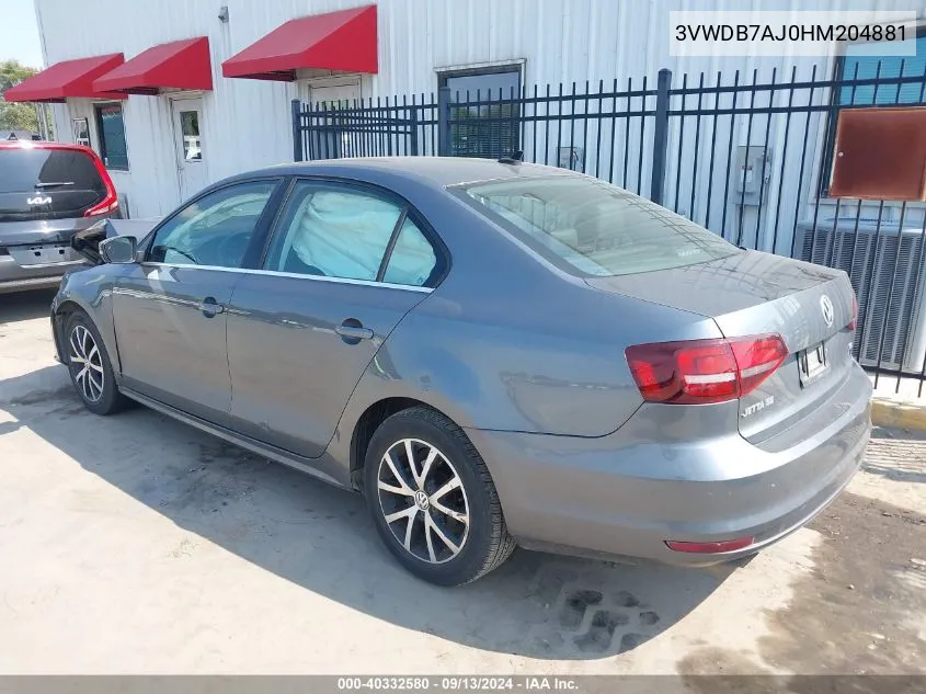 3VWDB7AJ0HM204881 2017 Volkswagen Jetta Se