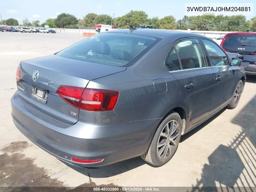 3VWDB7AJ0HM204881 2017 Volkswagen Jetta Se