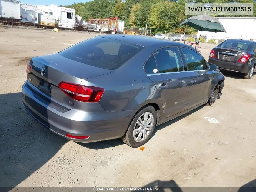 2017 Volkswagen Jetta 1.4T S VIN: 3VW167AJ7HM388515 Lot: 40333650