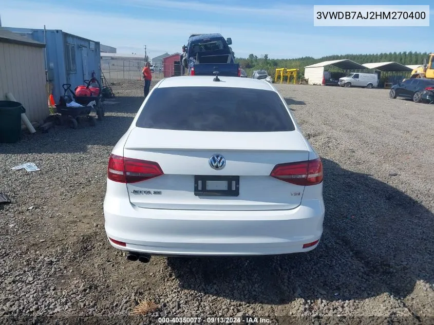 3VWDB7AJ2HM270400 2017 Volkswagen Jetta 1.4T Se