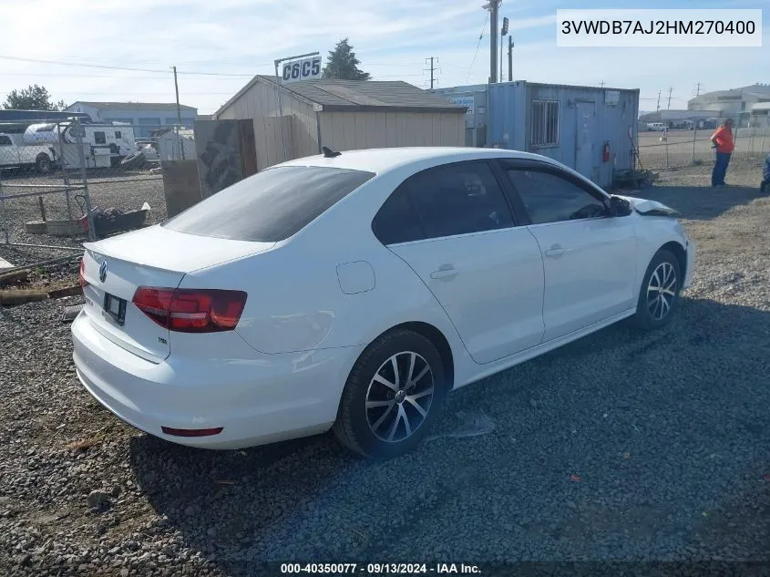 3VWDB7AJ2HM270400 2017 Volkswagen Jetta 1.4T Se