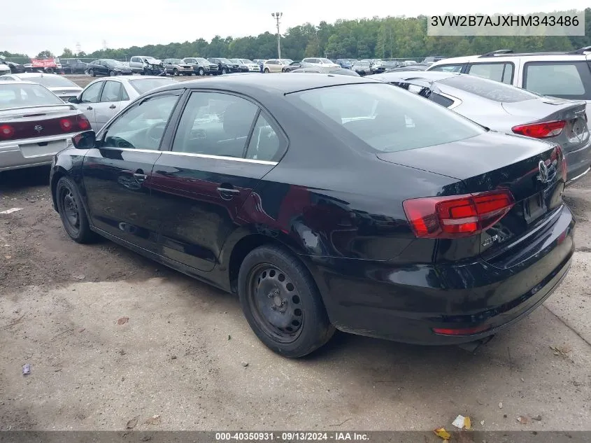 3VW2B7AJXHM343486 2017 Volkswagen Jetta 1.4T S