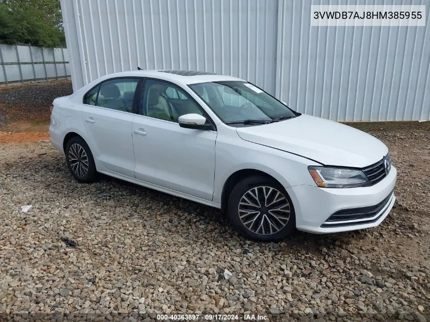 2017 Volkswagen Jetta 1.4T Se VIN: 3VWDB7AJ8HM385955 Lot: 40363897