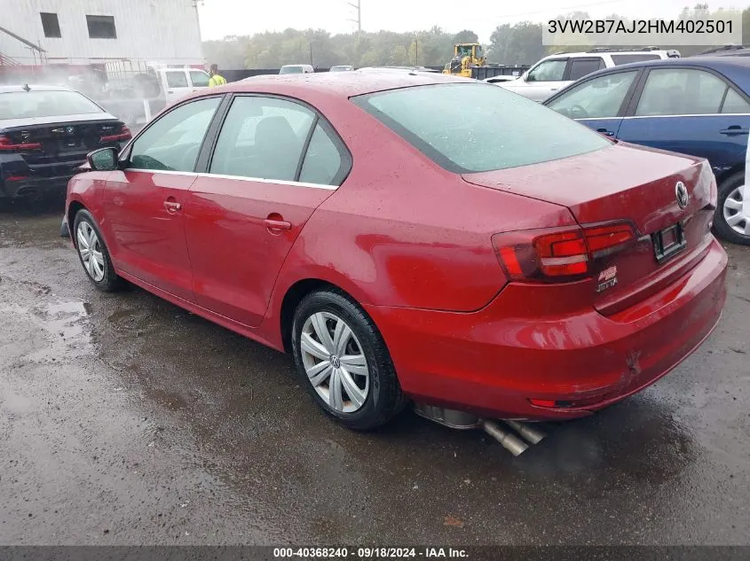 3VW2B7AJ2HM402501 2017 Volkswagen Jetta 1.4T S