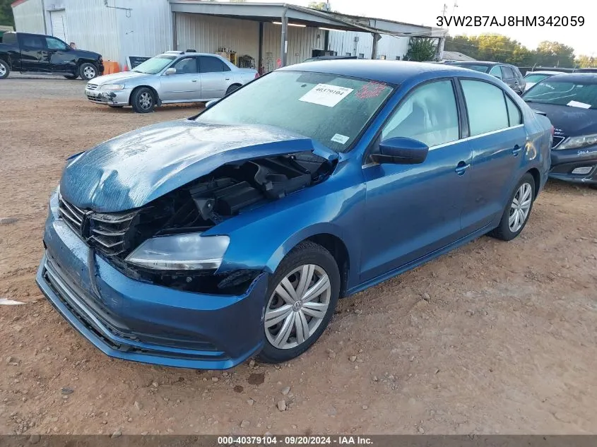 3VW2B7AJ8HM342059 2017 Volkswagen Jetta 1.4T S