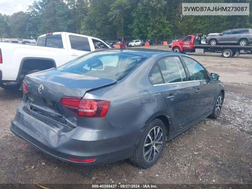 2017 Volkswagen Jetta 1.4T Se VIN: 3VWDB7AJ6HM273087 Lot: 40388437