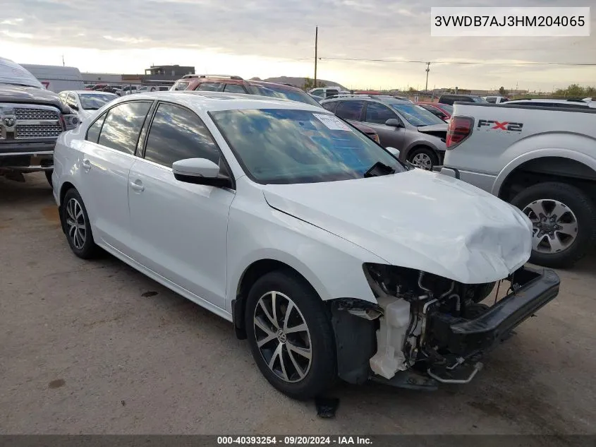 2017 Volkswagen Jetta 1.4T Se VIN: 3VWDB7AJ3HM204065 Lot: 40393254