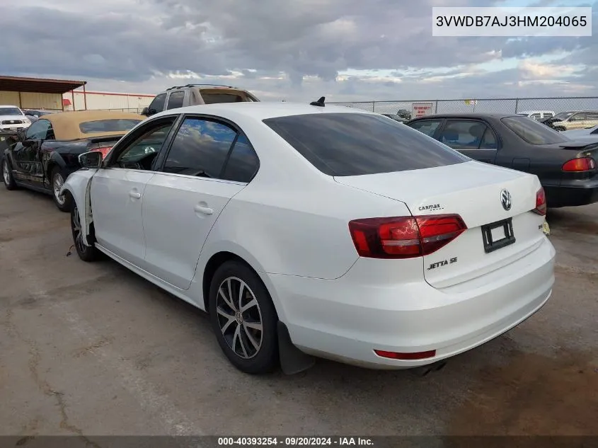 3VWDB7AJ3HM204065 2017 Volkswagen Jetta 1.4T Se