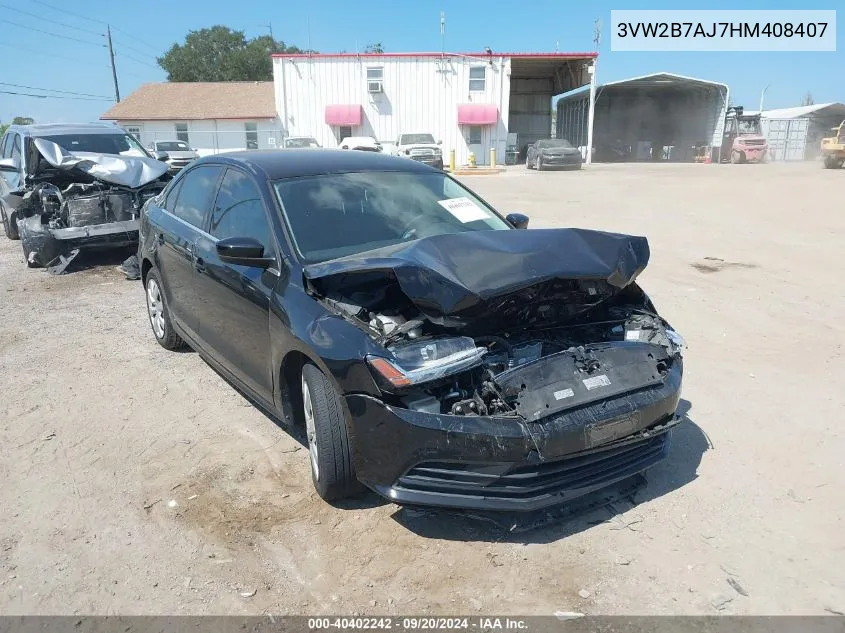 2017 Volkswagen Jetta 1.4T S VIN: 3VW2B7AJ7HM408407 Lot: 40402242