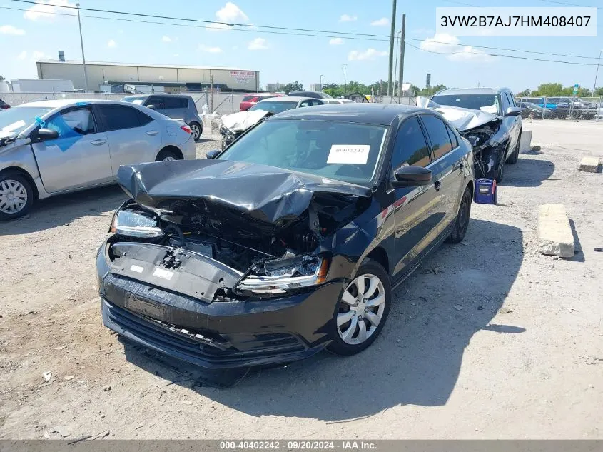 2017 Volkswagen Jetta 1.4T S VIN: 3VW2B7AJ7HM408407 Lot: 40402242