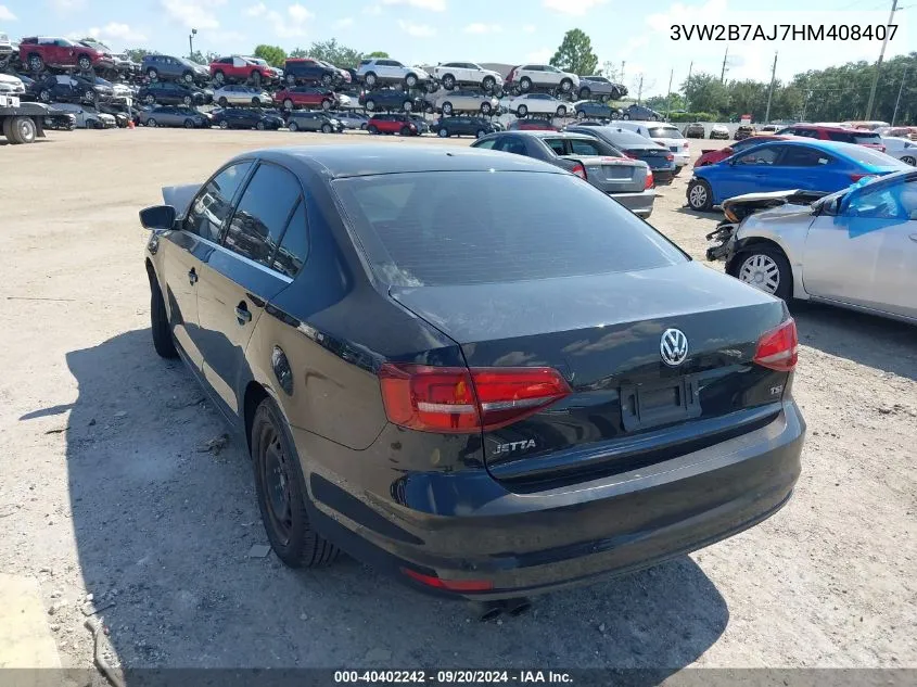 3VW2B7AJ7HM408407 2017 Volkswagen Jetta 1.4T S