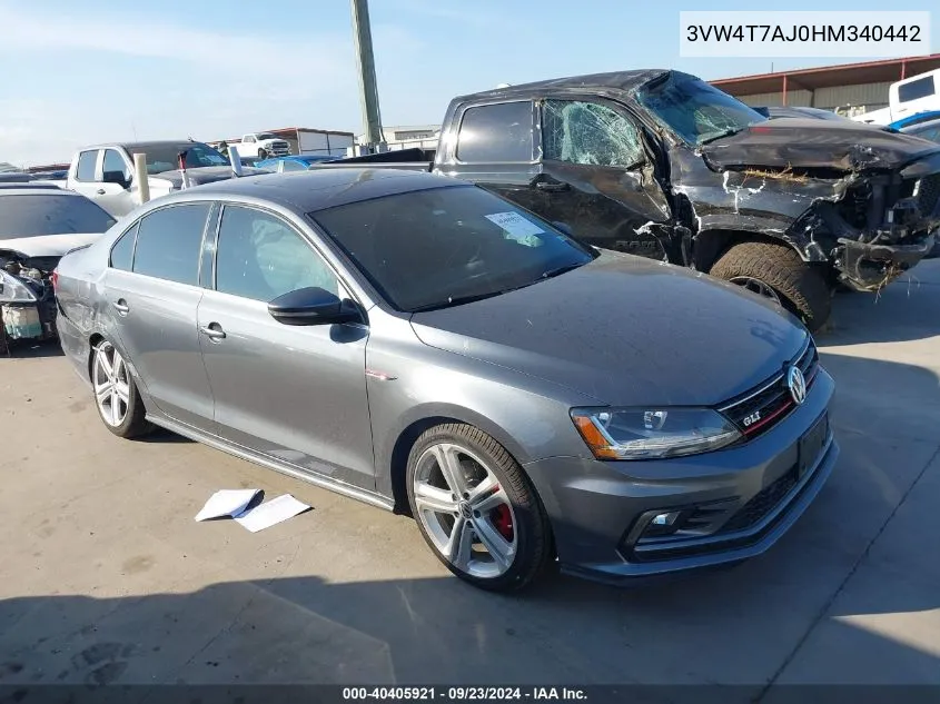 2017 Volkswagen Jetta Gli VIN: 3VW4T7AJ0HM340442 Lot: 40405921