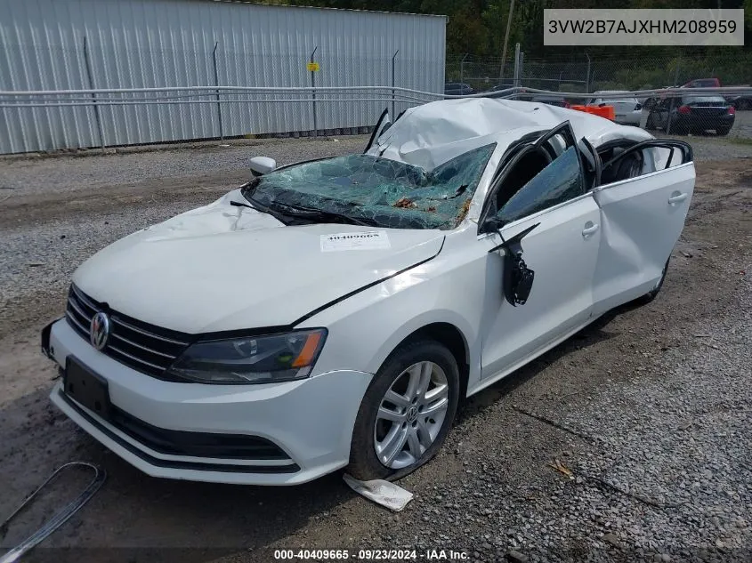 3VW2B7AJXHM208959 2017 Volkswagen Jetta 1.4T S